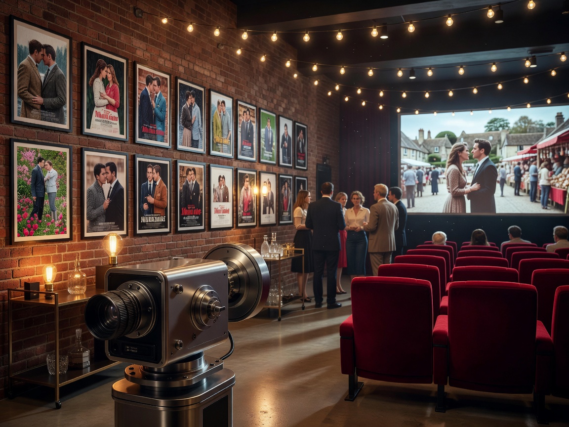 Modern cinema projector room celebrating British romantic comedy record